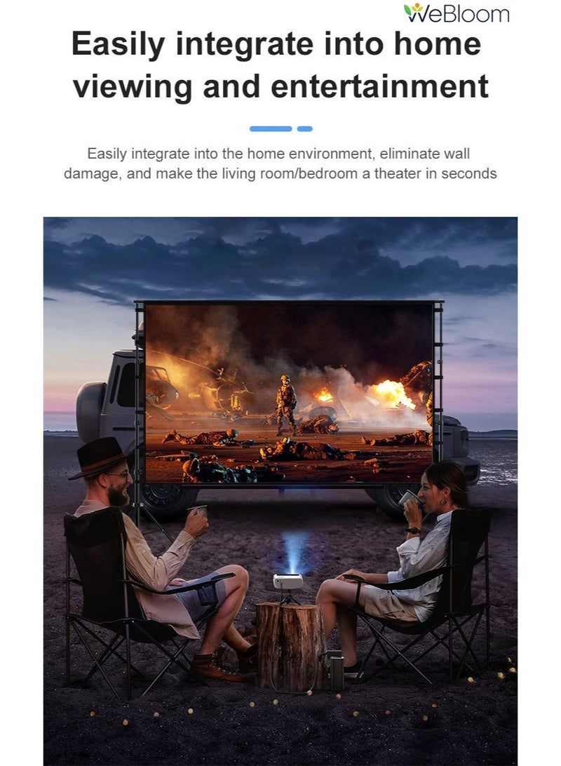 نحن نزدهر شاشة عرض مع حامل ثلاثي مزدوج - شاشة عرض محمولة 150 بوصة 16:9 بدقة 4K HD للاستخدام الداخلي والخارجي، شاشة عرض أمامية وخلفية قابلة للطي مصنوعة من حرير الحليب السميك، شاشة عرض أفلام خارجية مع حقيبة حمل للمسرح المنزلي واجتماعات المكتب والأفلام الخارجية. - Image 5